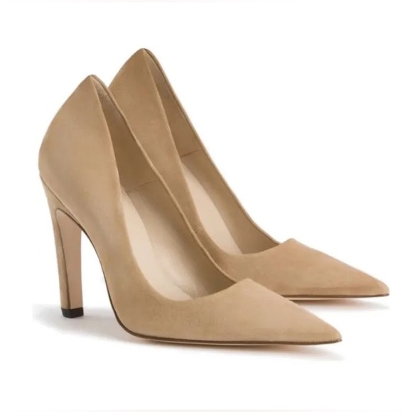 GOOD AMERICAN NWOB ICON POINTED TOE PUMP IN NUDE SUEDE - Picture 3 of 16